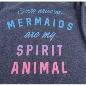 Sorry Unicorns Mermaids are my Spirit Animal Women Blue Pullover Hoodie XS JH872